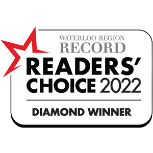 We are the Diamond winner of BEST MEDICAL SPA in Kitchener Waterloo for the 2022 Waterloo Region Record Reader’s Choice Awards